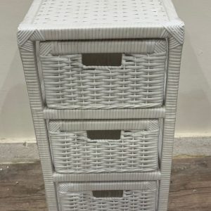 Gaveteiro de fibra sintética branca